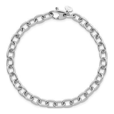 14K White Gold 5.25mm Cable Chain Bracelet – view 6