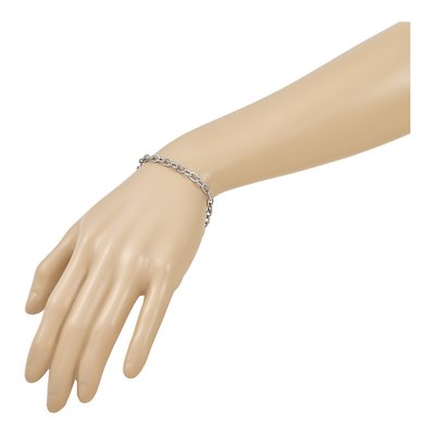 14K White Gold 5.25mm Cable Chain Bracelet – view 7