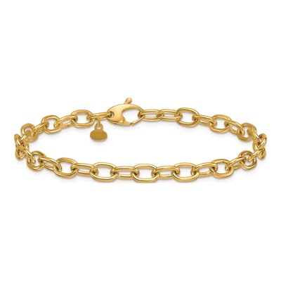 14K Yellow Gold 5.25mm Cable Chain Bracelet – view 5