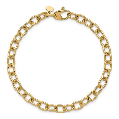 14K Yellow Gold 5.25mm Cable Chain Bracelet – view 6