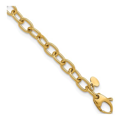 14K Yellow Gold 5.25mm Cable Chain Bracelet