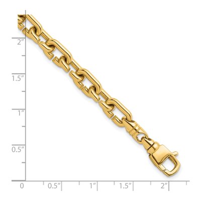 14K Yellow Gold 7.4mm Cable Chain Bracelet – view 4