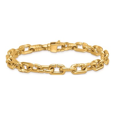 14K Yellow Gold 7.4mm Cable Chain Bracelet – view 5