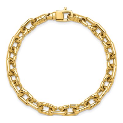 14K Yellow Gold 7.4mm Cable Chain Bracelet – view 6