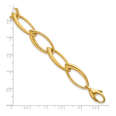 14K Yellow Gold 12mm Fancy Link Chain Bracelet – view 4