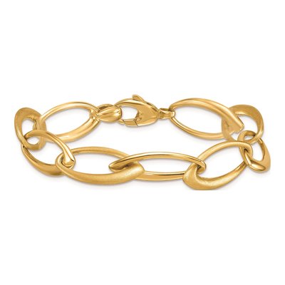 14K Yellow Gold 12mm Fancy Link Chain Bracelet – view 5