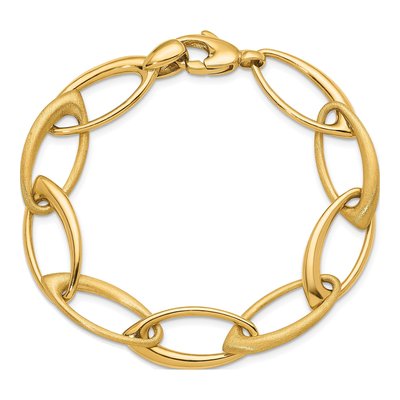 14K Yellow Gold 12mm Fancy Link Chain Bracelet – view 6