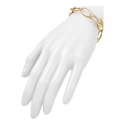 14K Yellow Gold 12mm Fancy Link Chain Bracelet – view 7