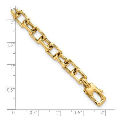 14K Yellow Gold 6.85mm Rectangular Fancy Link Chain Bracelet – view 4