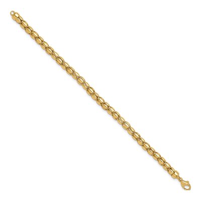 14K Yellow Gold 5.5mm Hollow Oval Barrel Link Chain Bracelet – view 3