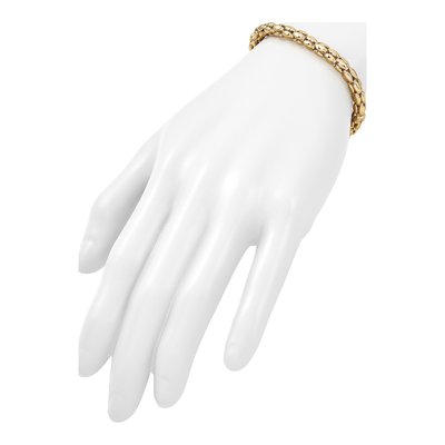 14K Yellow Gold 5.5mm Hollow Oval Barrel Link Chain Bracelet – view 7