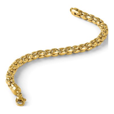 14K Yellow Gold 5.5mm Hollow Oval Barrel Link Chain Bracelet – view 8