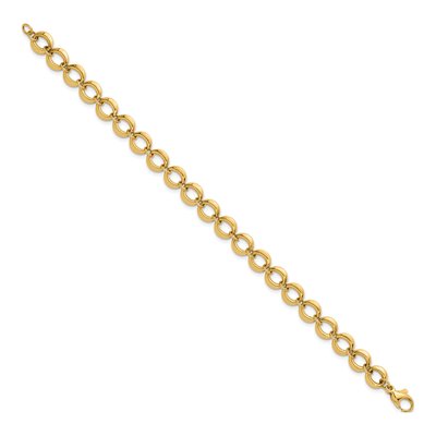14K Yellow Gold 8mm Round Fancy Link Chain Bracelet – view 3