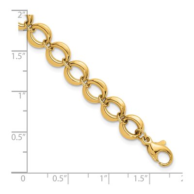 14K Yellow Gold 8mm Round Fancy Link Chain Bracelet – view 4