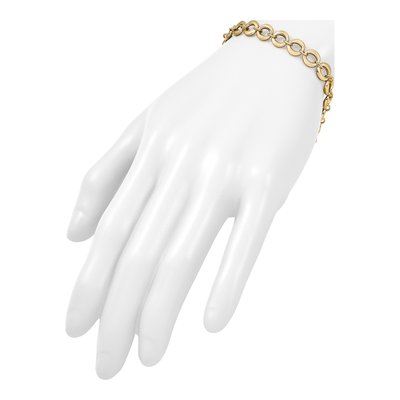 14K Yellow Gold 8mm Round Fancy Link Chain Bracelet – view 7