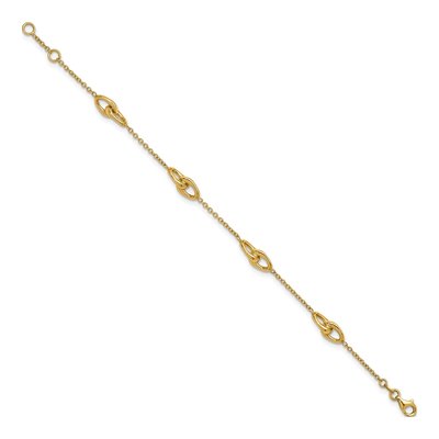 14K Yellow Gold Double Link Station Bracelet – view 3