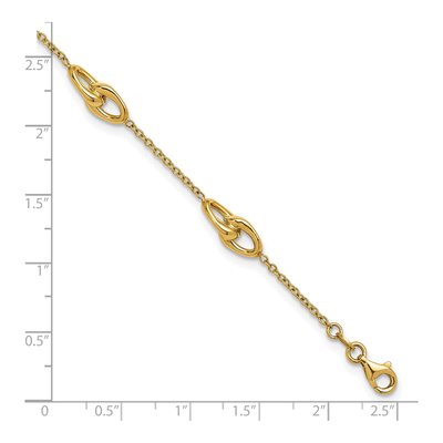 14K Yellow Gold Double Link Station Bracelet – view 4