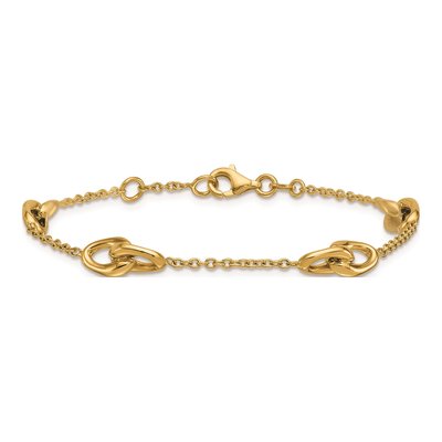 14K Yellow Gold Double Link Station Bracelet – view 5