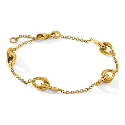 14K Yellow Gold Double Link Station Bracelet – view 8