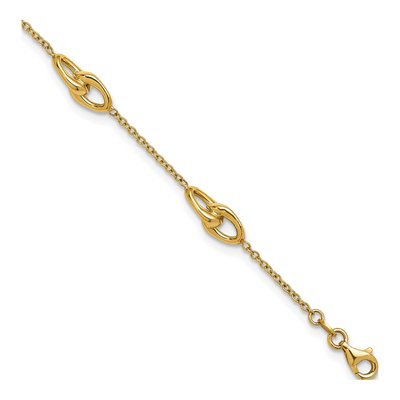 14K Yellow Gold Double Link Station Bracelet