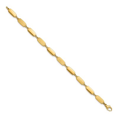 14K Yellow Gold 6mm Rectangular Link Bracelet – view 3