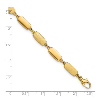 14K Yellow Gold 6mm Rectangular Link Bracelet – view 4
