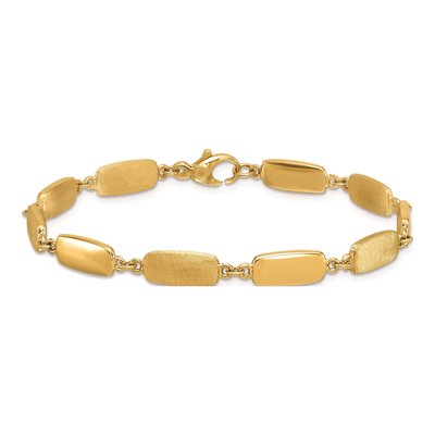 14K Yellow Gold 6mm Rectangular Link Bracelet – view 5