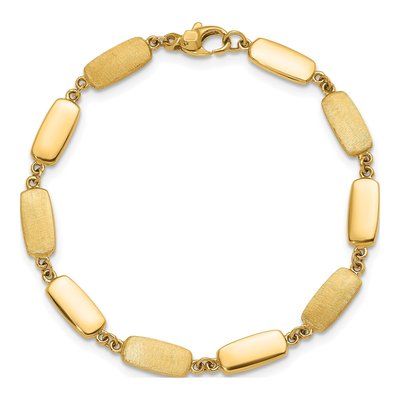 14K Yellow Gold 6mm Rectangular Link Bracelet – view 6