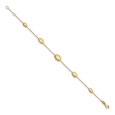 14K Yellow Gold Graduated Oval Station Bracelet – view 3