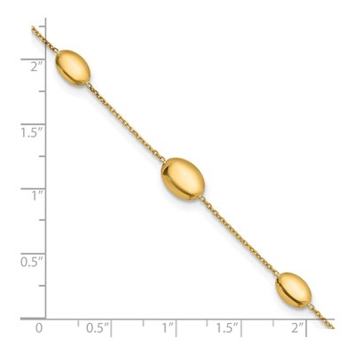 14K Yellow Gold Graduated Oval Station Bracelet – view 4