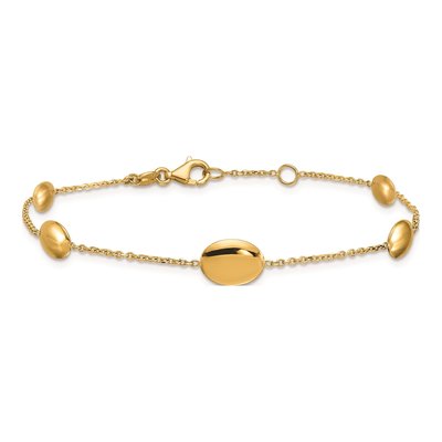 14K Yellow Gold Graduated Oval Station Bracelet – view 5