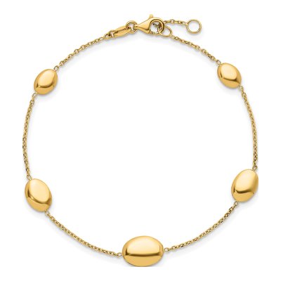 14K Yellow Gold Graduated Oval Station Bracelet – view 6