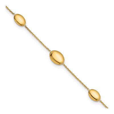 14K Yellow Gold Graduated Oval Station Bracelet