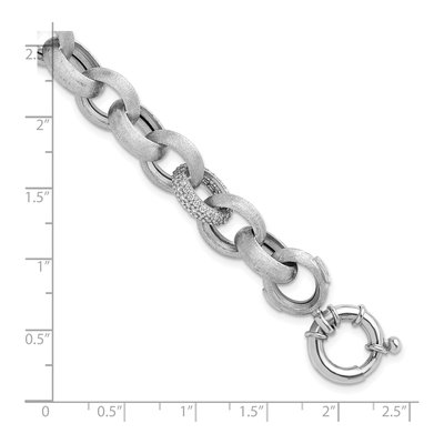 14K White Gold 11.3mm Cable Chain Bracelet – view 4