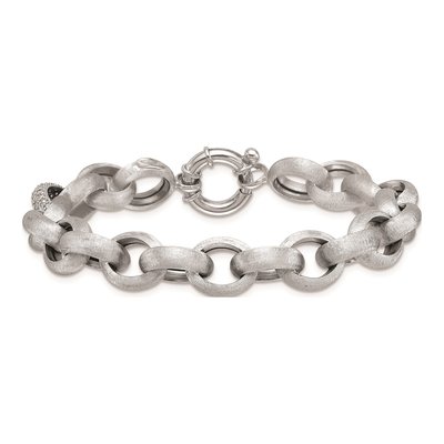 14K White Gold 11.3mm Cable Chain Bracelet – view 5