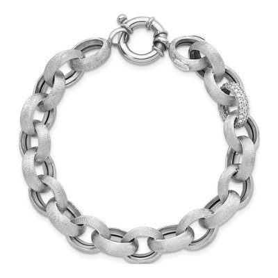 14K White Gold 11.3mm Cable Chain Bracelet – view 6