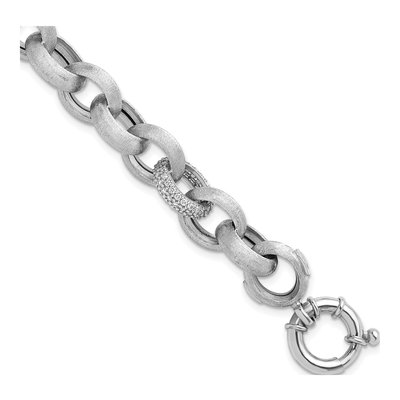 14K White Gold 11.3mm Cable Chain Bracelet