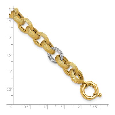 14K Two-Tone Gold 11.3mm Cable Chain Bracelet – view 4