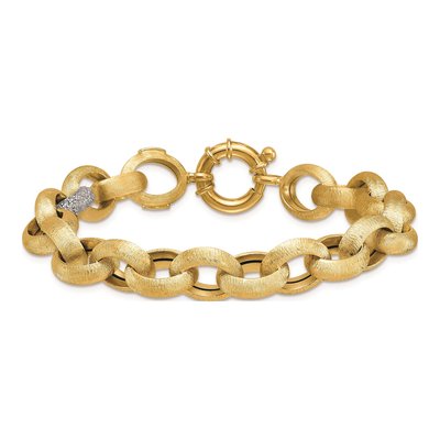 14K Two-Tone Gold 11.3mm Cable Chain Bracelet – view 5