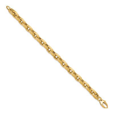 14K Yellow Gold 7.75mm Oval Cable Chain Bracelet – view 3