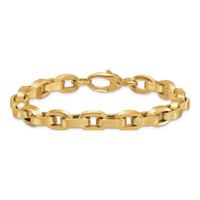 14K Yellow Gold 7.75mm Oval Cable Chain Bracelet – view 5