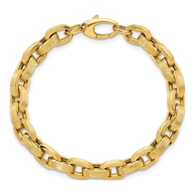 14K Yellow Gold 7.75mm Oval Cable Chain Bracelet – view 6