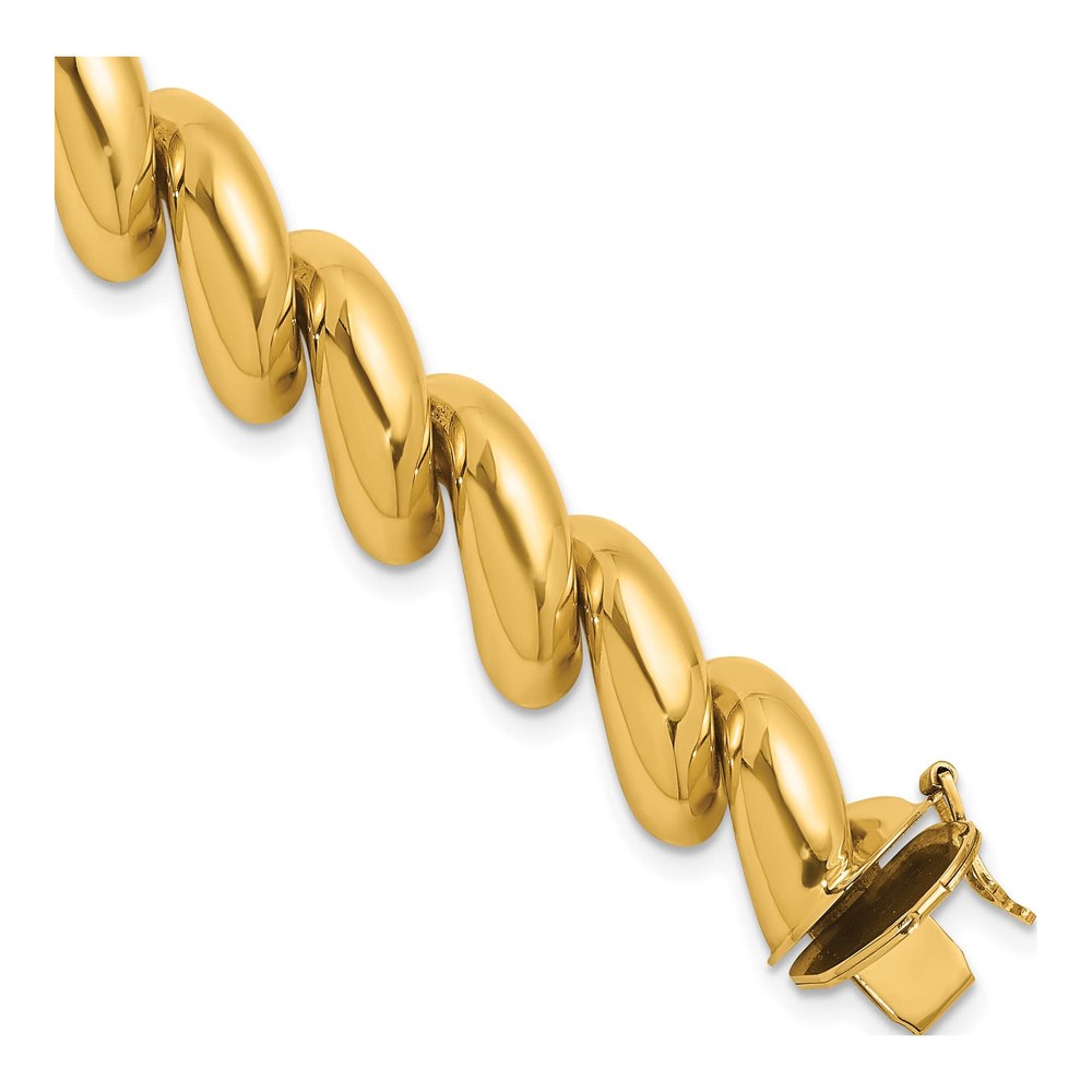 Herco 14K Yellow Gold Polished 14mm San Marco 8 Inch Chain Bracelet with Box Catch Clasp