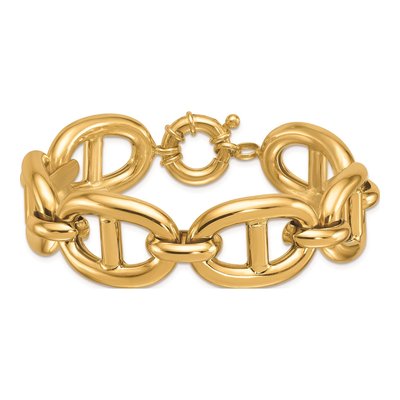 14K Yellow Gold 20.25mm Anchor Chain Bracelet – view 5