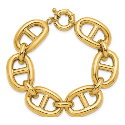 14K Yellow Gold 20.25mm Anchor Chain Bracelet – view 6