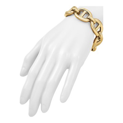 14K Yellow Gold 20.25mm Anchor Chain Bracelet – view 7