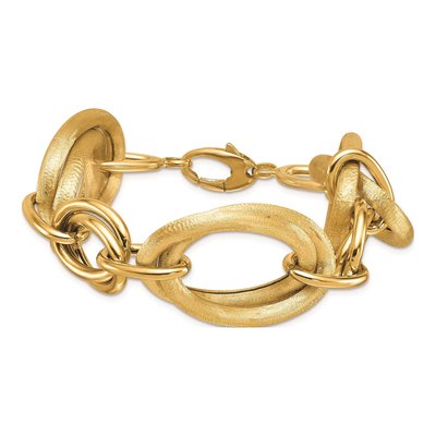 14K Yellow Gold 24.5mm Oval-Link Oval Fancy Link Chain Bracelet – view 5