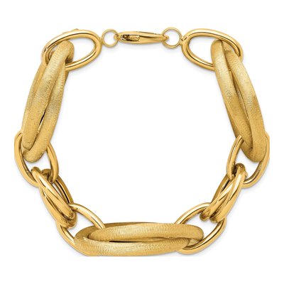 14K Yellow Gold 24.5mm Oval-Link Oval Fancy Link Chain Bracelet – view 6