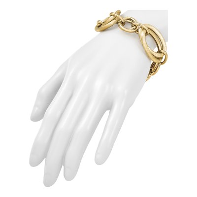 14K Yellow Gold 24.5mm Oval-Link Oval Fancy Link Chain Bracelet – view 7