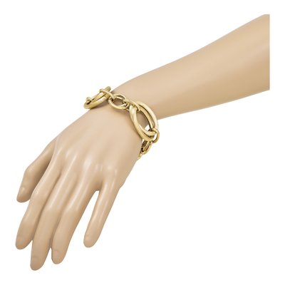 14K Yellow Gold 24.5mm Oval-Link Oval Fancy Link Chain Bracelet – view 8